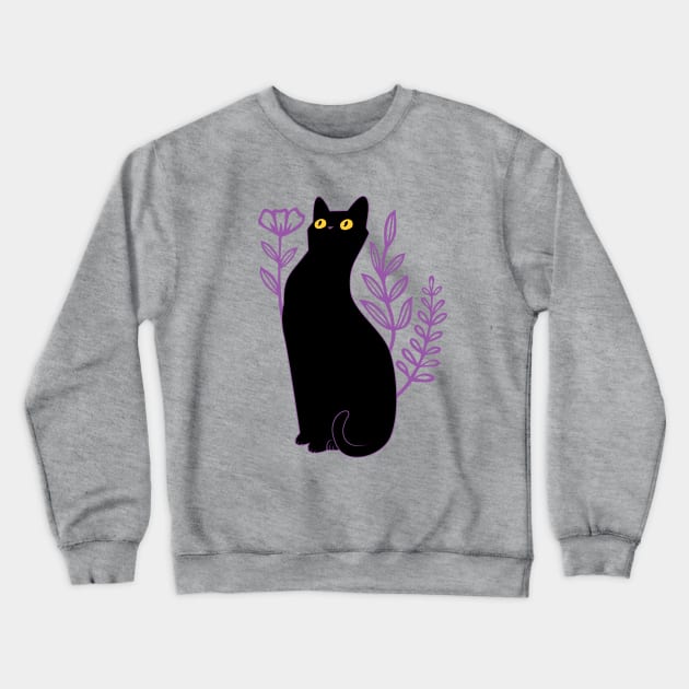 Funny Black Cat Crewneck Sweatshirt by marieltoigo